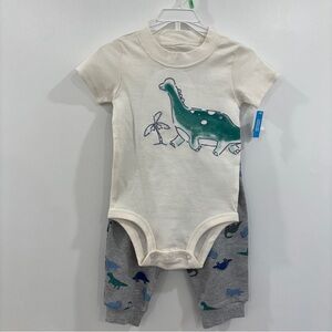 NWT Carter's baby boy's 2-piece dinosaur bodysuit and jogging pants set 18M